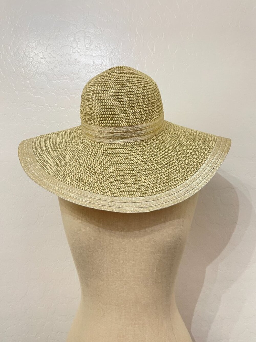 New Magid Hats Beach Hat Metallic Gold Wide Brim